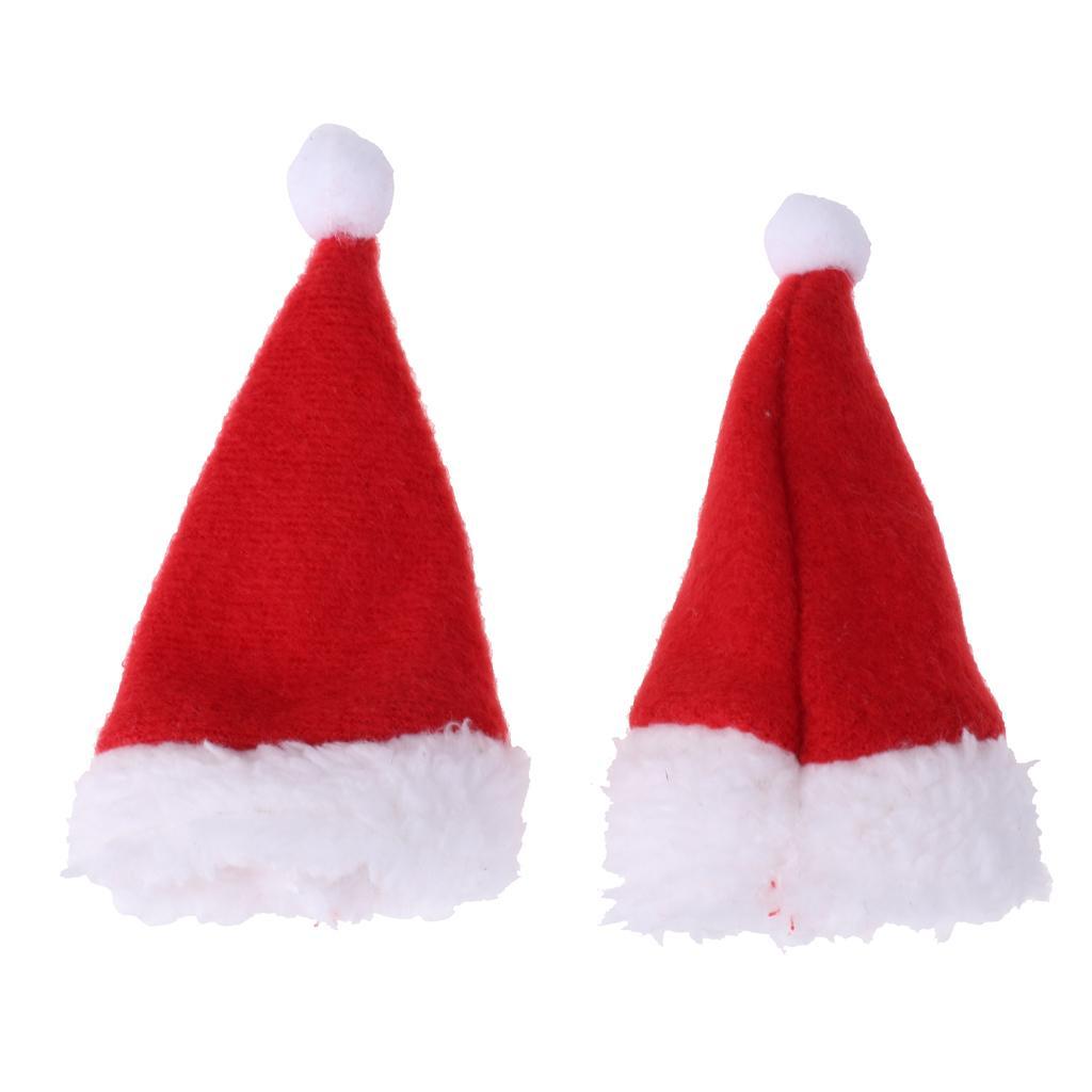3x Red Non-woven Christmas Decorate for Red Wine Bottle Sets Christmas Hats