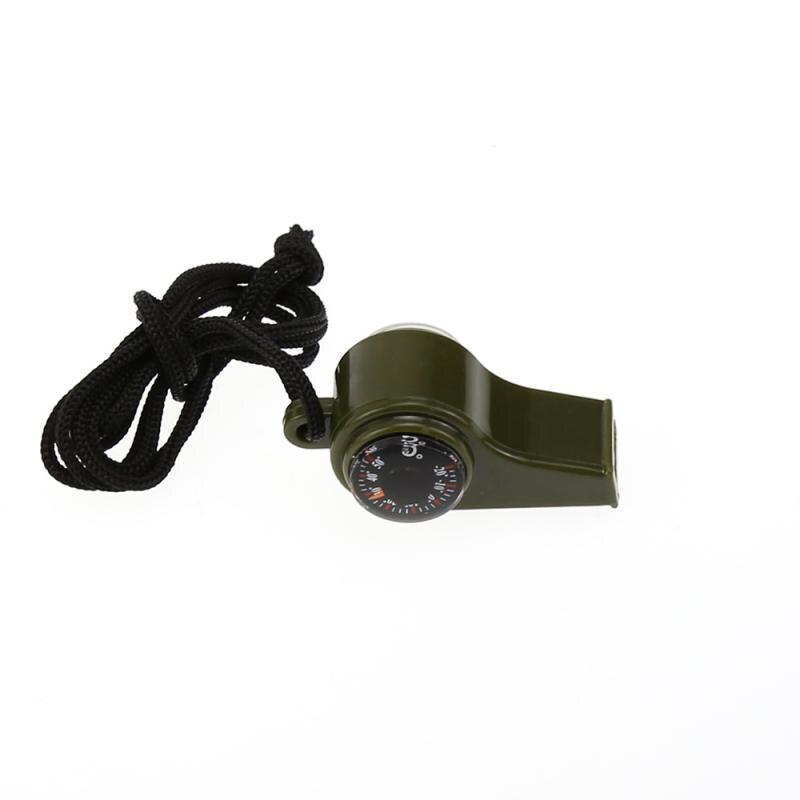 3 In 1 Whistle Compass Thermometer Lanyard Multi-function Outdoor Camping Hiking Emergency Survival Gear Tool