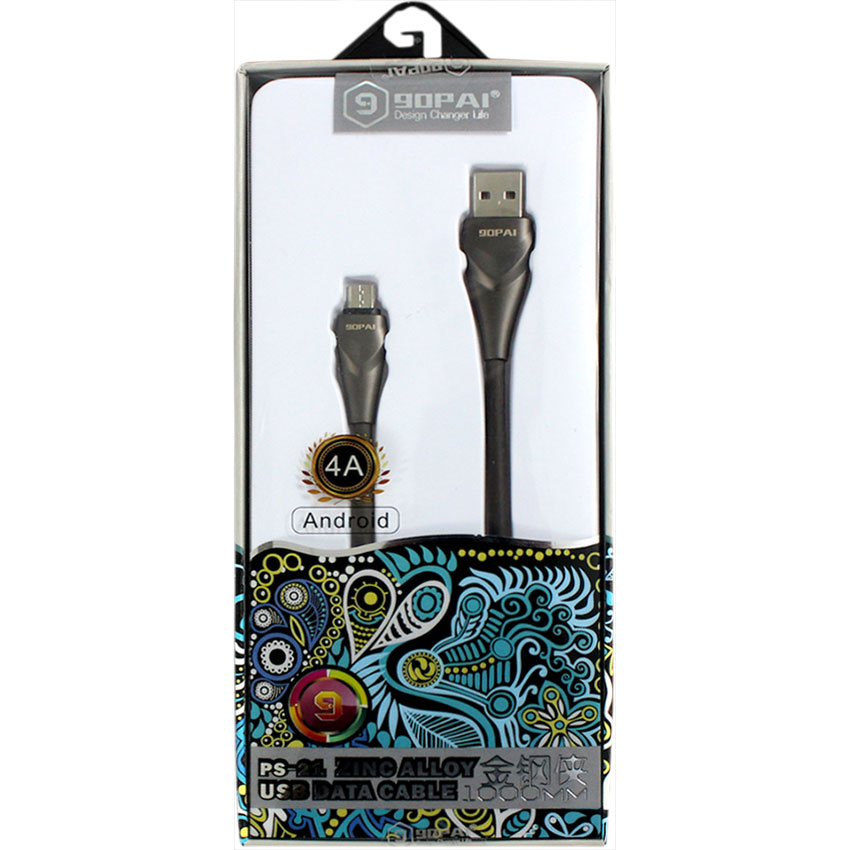 Cáp sạc nhanh 90PAI Micro USB PS-21 (4A) - Grey - Hàng chính hãng