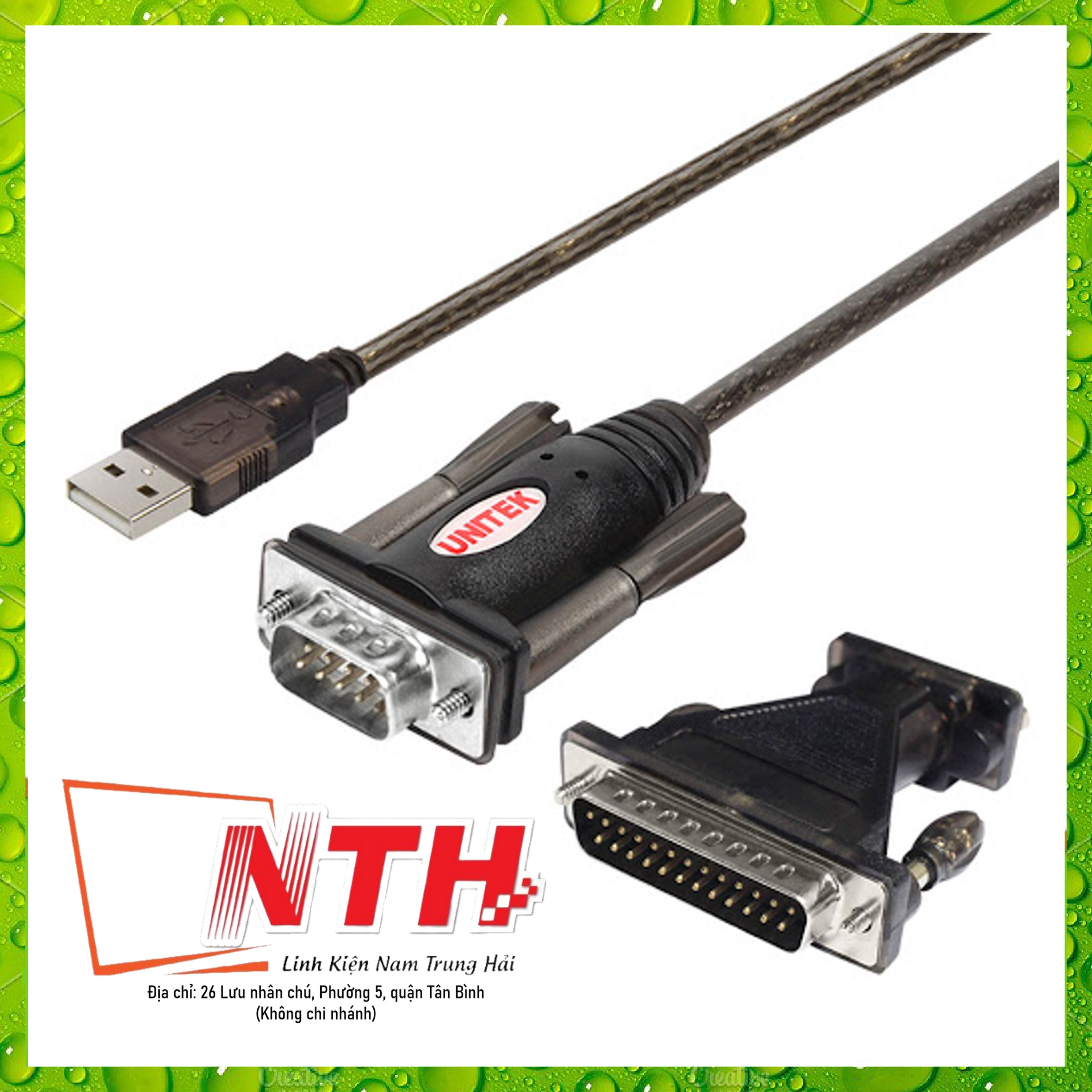 Cáp USB to Com (USB to RS232) 1.5M Unitek Y-105A