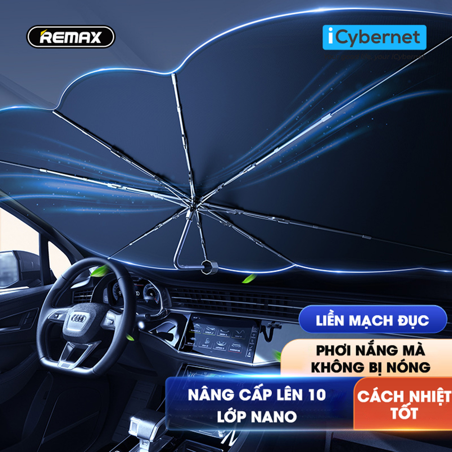 Ô che nắng kính trước Ô tô Remax SZZY03-F103 cản 99% tia UV, giảm nhiệt độ bên trong xe khi trời nắng - Hàng chính hãng