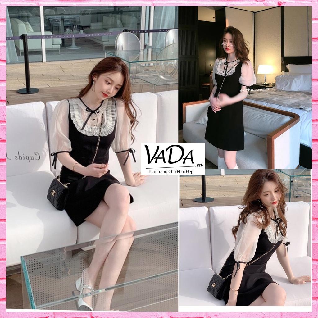 Đầm Váy Nữ Tiểu Thư cổ nơ nhẹ nhàng trẻ trung đi làm , dạo phố, dự tiệc - Thời Trang VADA (Đ36