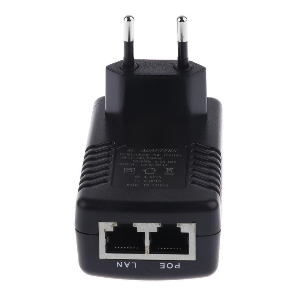 12V 1A PoE  Power Over Ethernet Adapter for 802.3  Camera EU