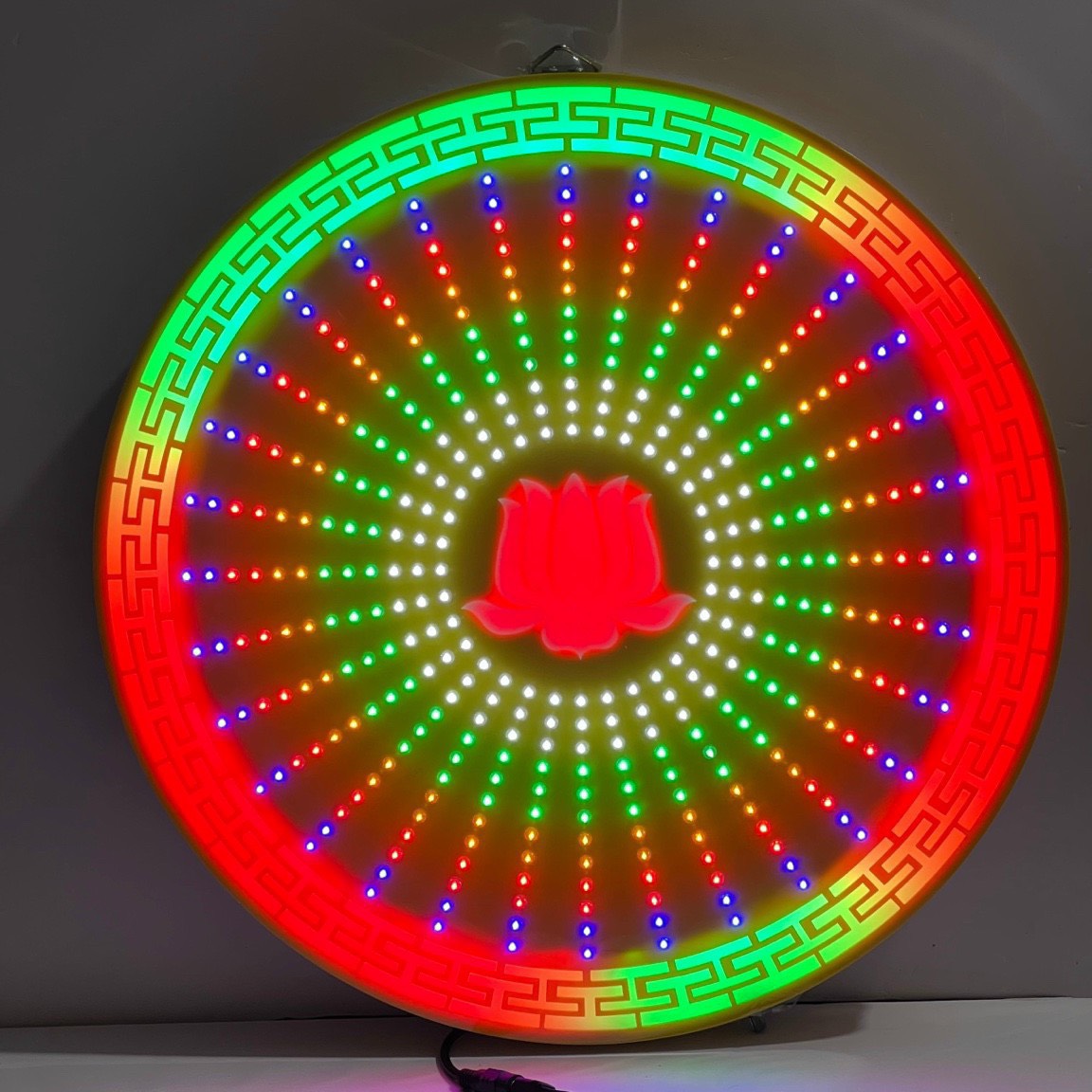 ĐÈN THỜ HÀO QUANG LED 32 KIỂU VIỀN HOA VĂN 30CM - 40CM