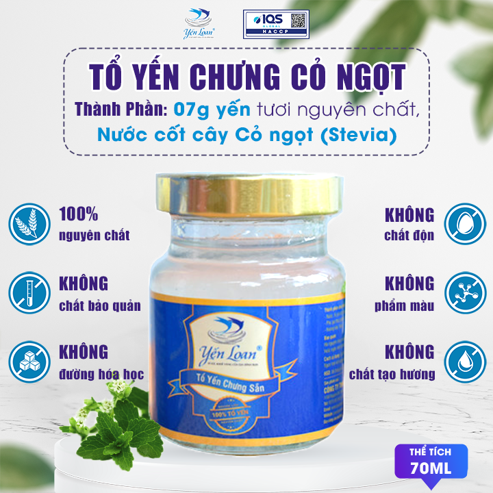 Hộp Yến Chưng Sẵn Yến Loan 10 Hũ 7g Chưng Cỏ Ngọt Không chất Bảo Quản Chăm Sóc Sức Khỏe Cho Mọi Người.