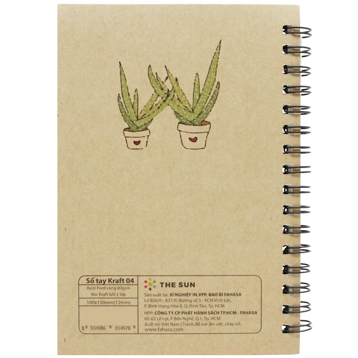 Sổ Lò Xo Kraft A6 - Không Kẻ Có Chấm - 80gsm - The Sun 04