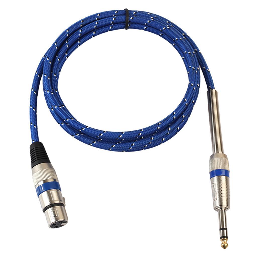 XLR Female to 1/4" 6.35mm TRS Male Balanced Stereo Audio Mic OFC Cable 20m