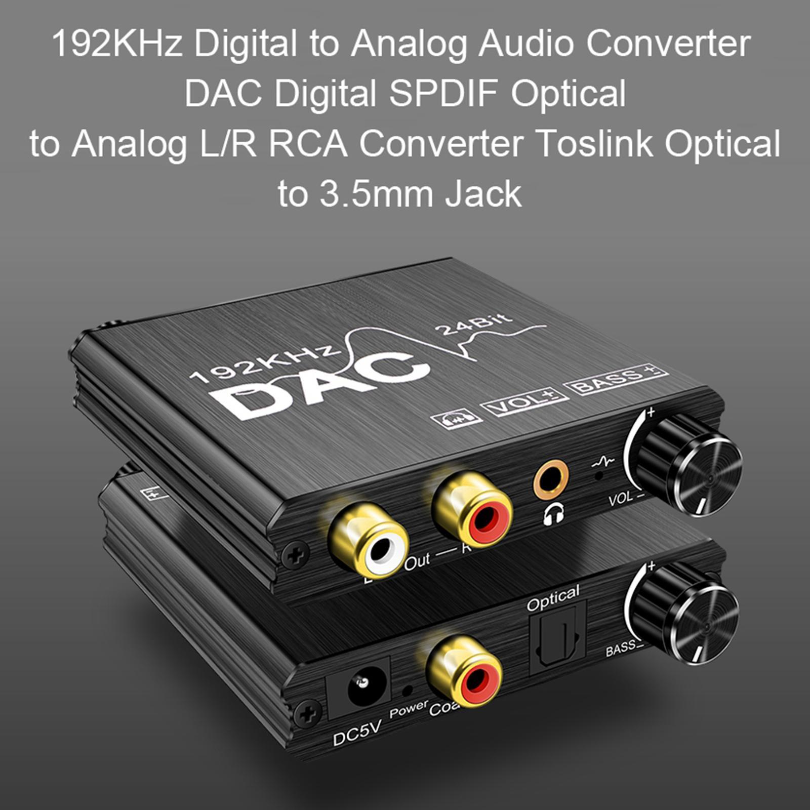192KHz To Analog Converter Optical 24Bit 3.5mm 1x