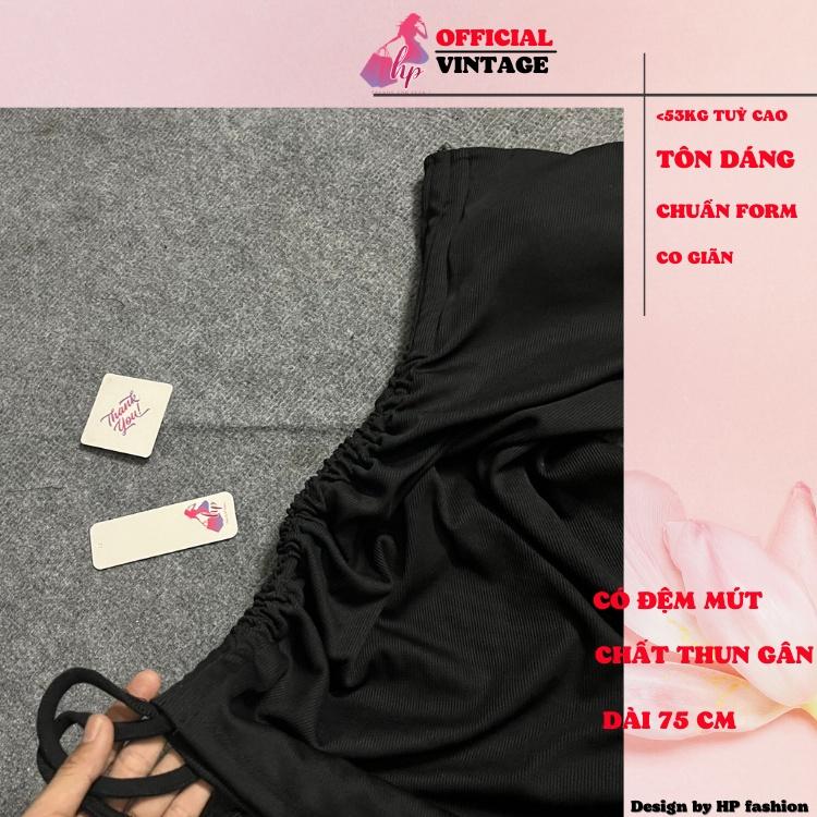 Đầm ống xẻ tà dây rút có mút nữ dáng ngắn body, váy dự tiệc hàn quốc VD835