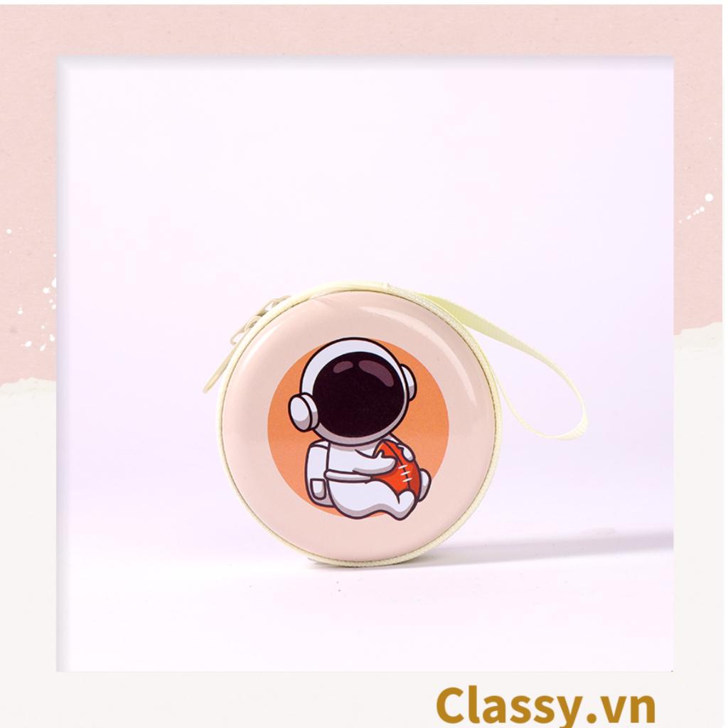Túi hộp bằng thiếc Classy Đựng Cáp Sạc Tai Nghe Hình Tròn họa tiết Hoạt HÌnh Siêu Tiện Dụng Kích thước: 7cm x 3cm [T260