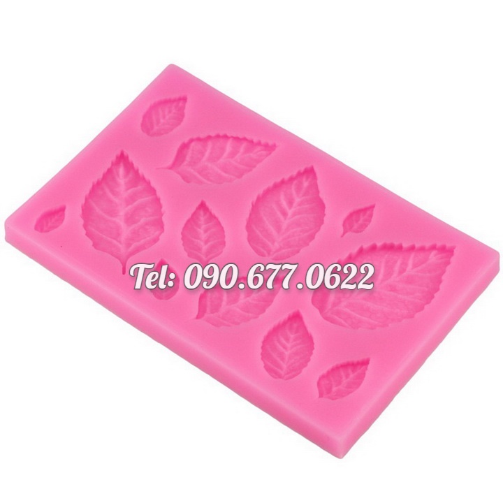 Khuôn silicone làm rau câu 12 lá hoa hồng lớn, nhỏ - Mã số 1089
