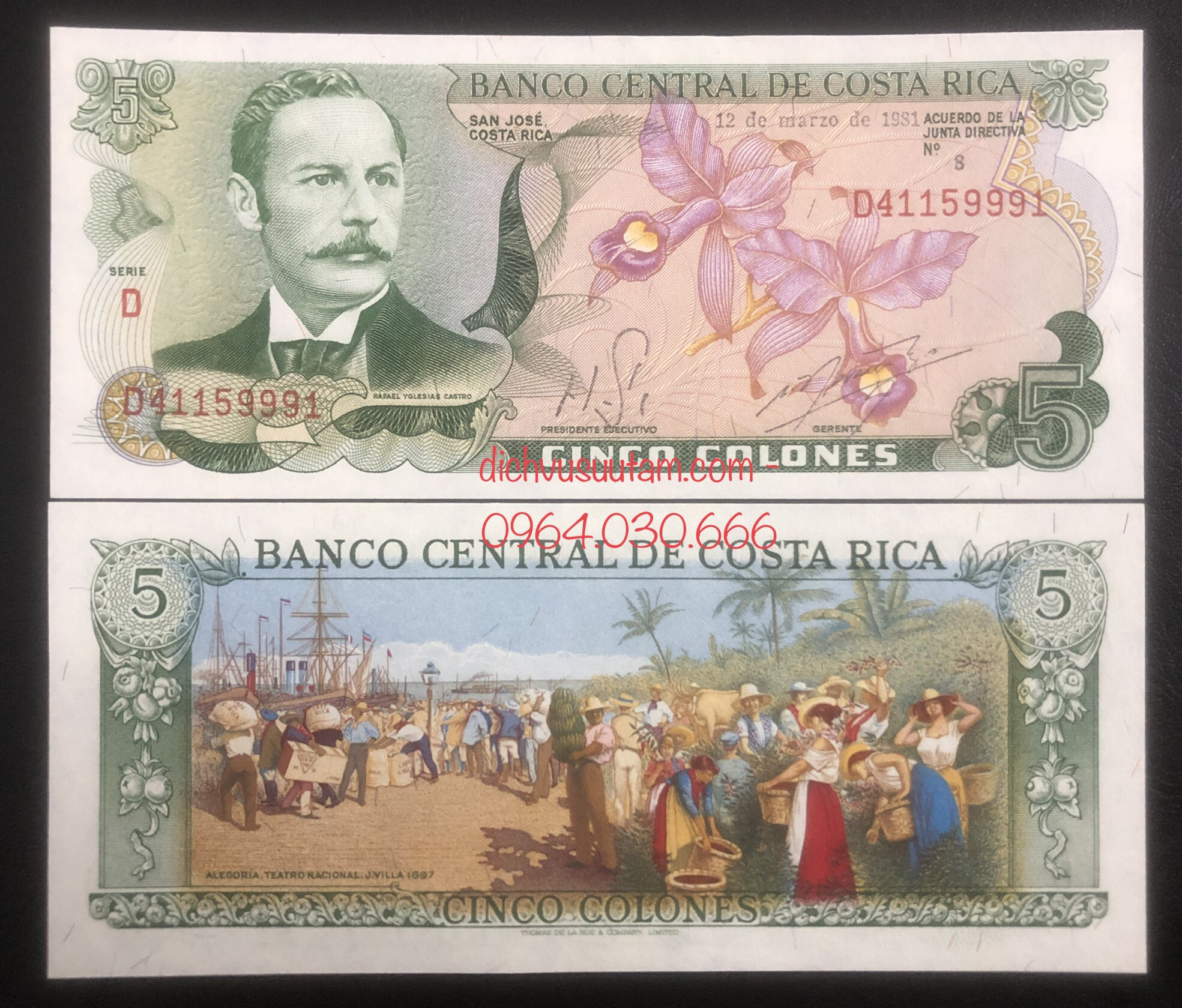 Tiền Mua May Bán Đắt của Costa Rica 5 colones sưu tầm