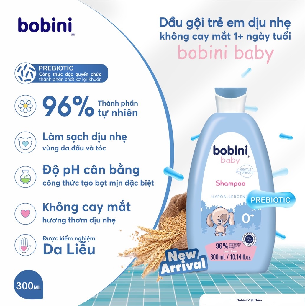 Bộ quà Bobini Baby tắm và gội cho bé 300ml / 1 chai ( Sữa tắm + Dầu Gội )