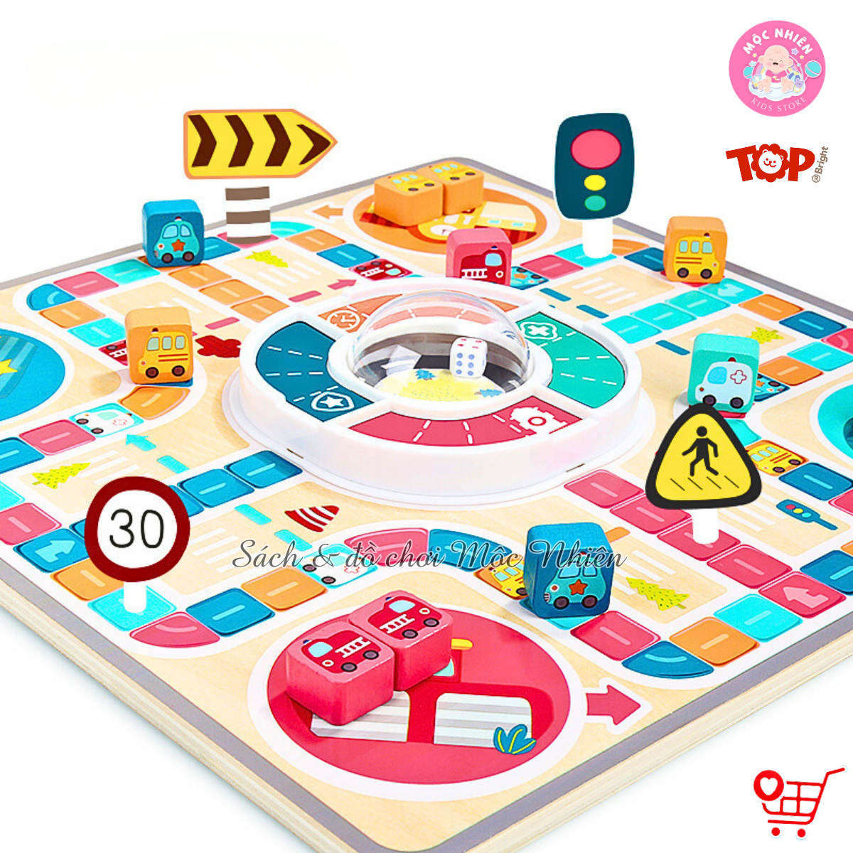 Đồ chơi Cờ cá ngựa phiên bản ô tô bằng gỗ chính hãng TOPBRIGHT - Family Games Motown Flying Chess (cho bé từ 3+)