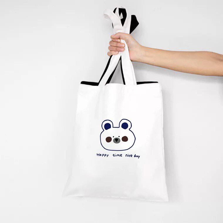 Túi xách nữ Tote In Gấu Happy Time | CoolZy