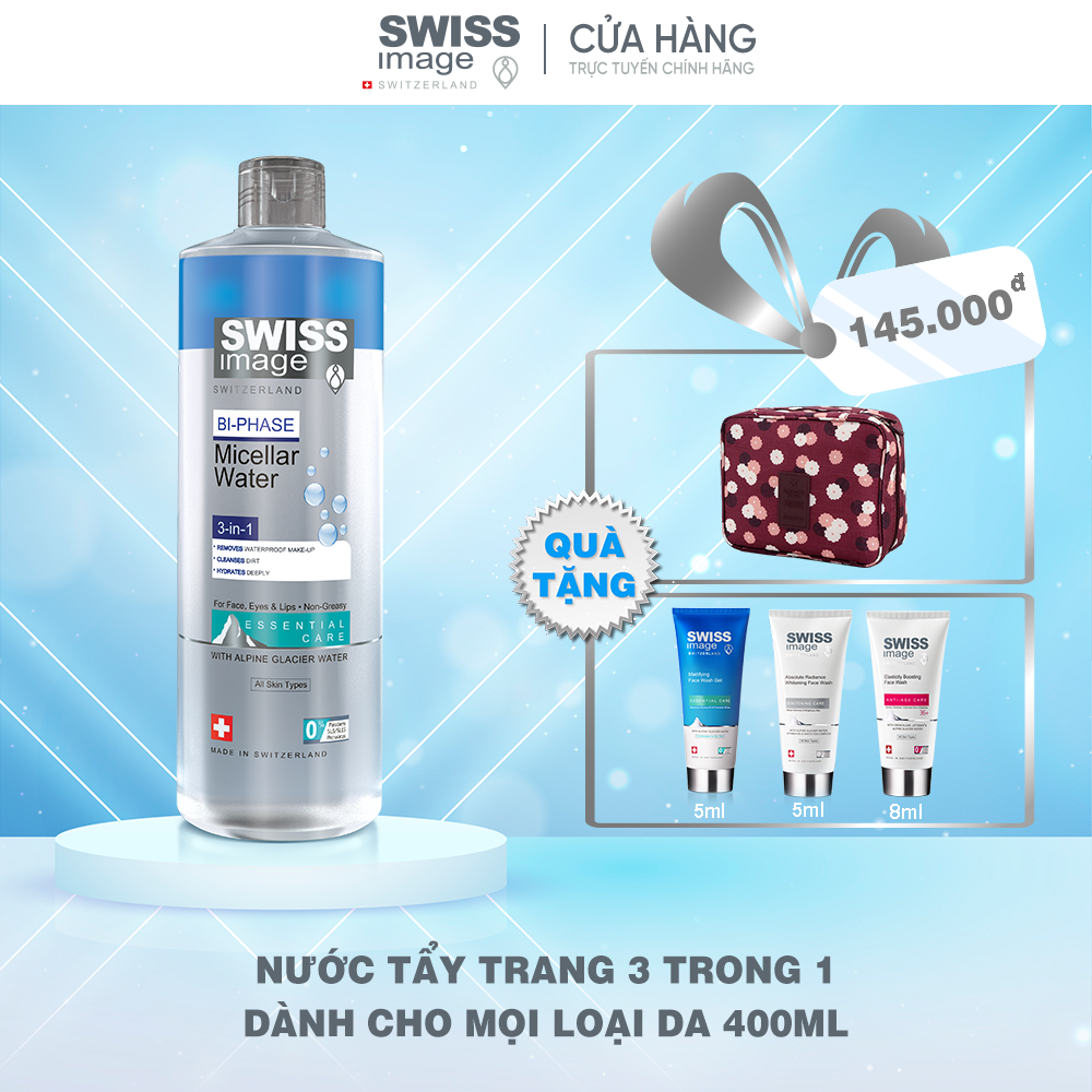 Nước tẩy trang 3 trong 1 làm sạch sâu dành cho mọi loại da Swiss Image Bi-Phase Micellar Water 400ml