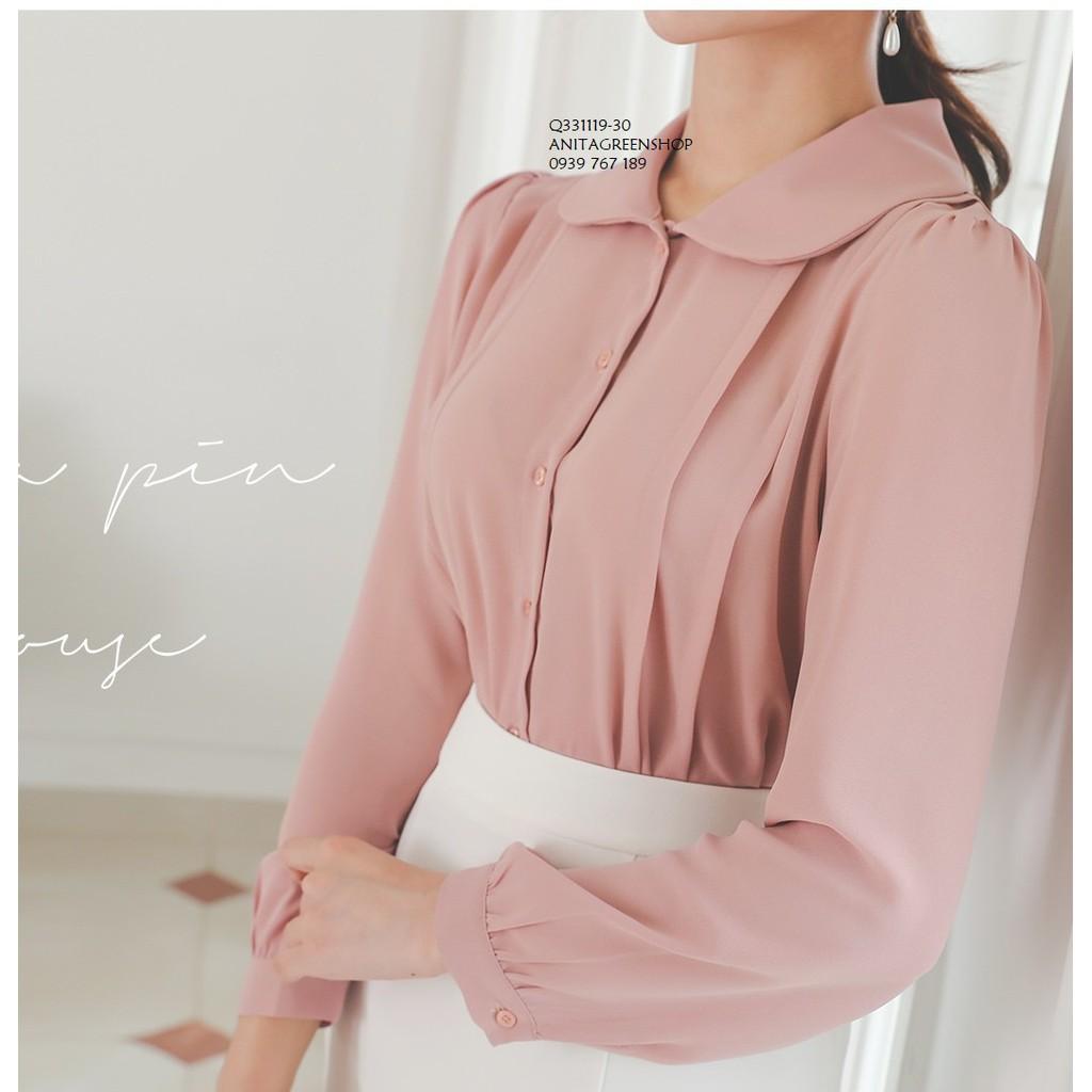 Q331119 ÁO SƠ MI CỔ SEN THIẾT KẾ