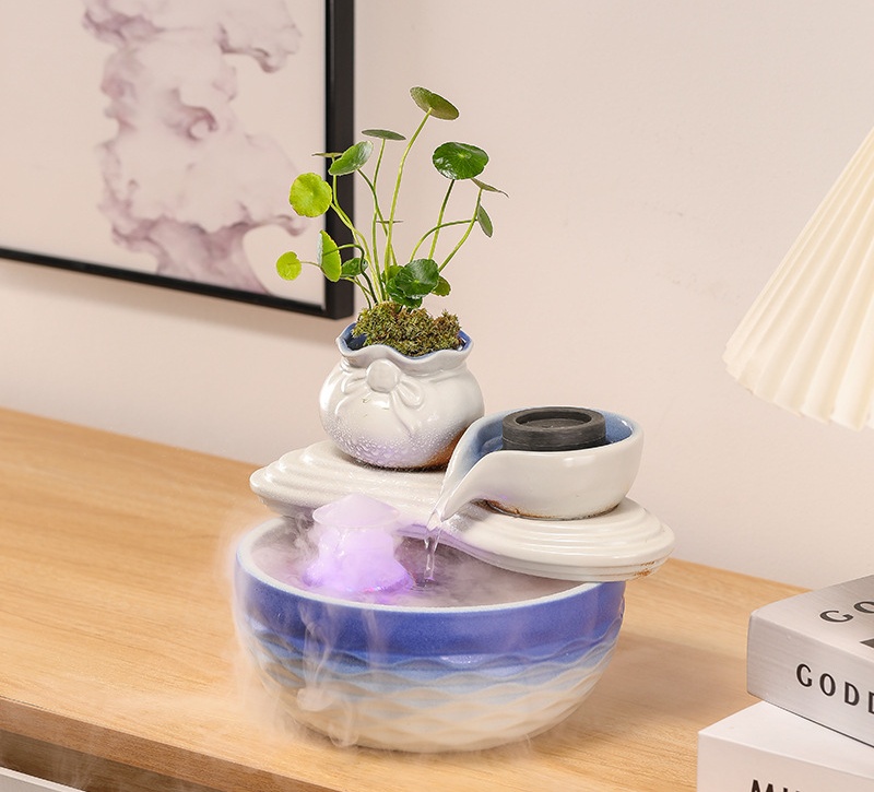 Thác nước phong thủy Túi Kim Bảo và Cối Xoay, trang trí nhà cửa, cửa hàng, chiêu tài lộc- Arthouse