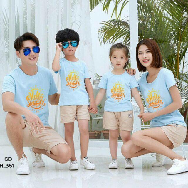 Áo gia đình cotton loại 1 đủ màu