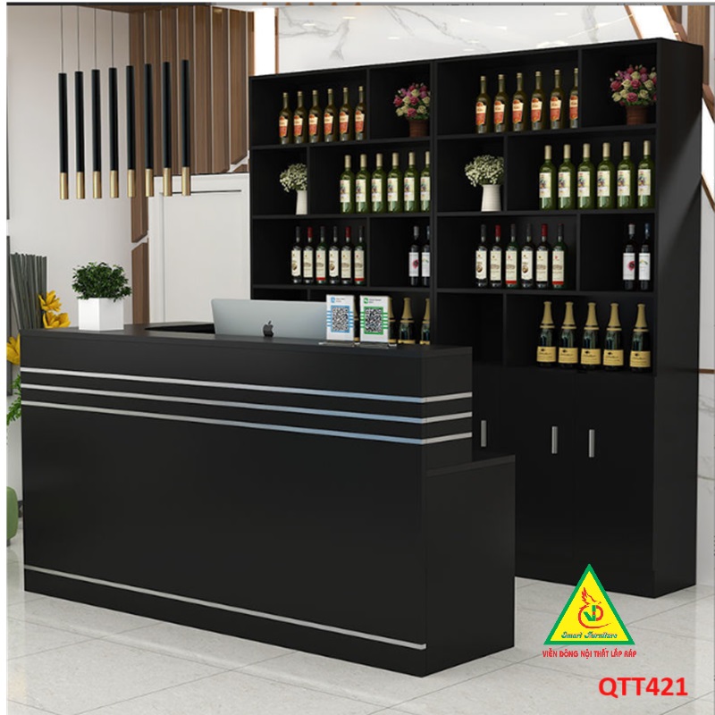 QUẦY LỄ TÂN, QUẦY TIẾP TÂN, QUẦY TÍNH TIỀN, QUẦY THU NGÂN QTT421- Nội thất lắp ráp Viễn Đông Adv