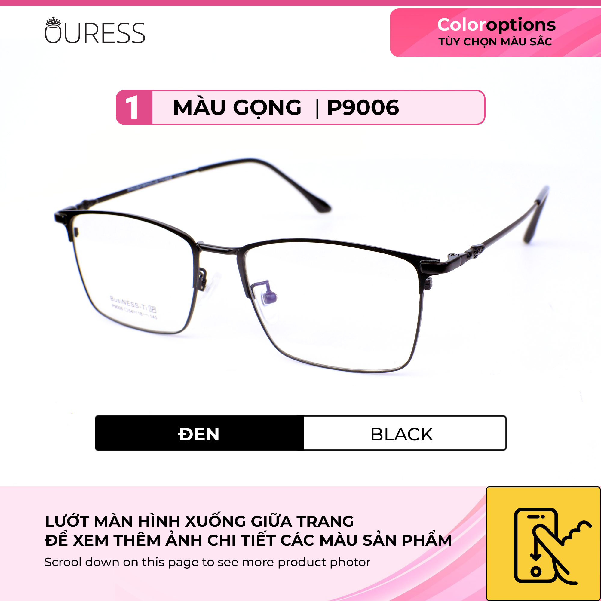 GỌNG KÍNH TITAN NAM CHẤT LIỆU VƯỢT TRỘI SIÊU NHẸ SIÊU BỀN – HÀNG CHÍNH HÃNG P9006