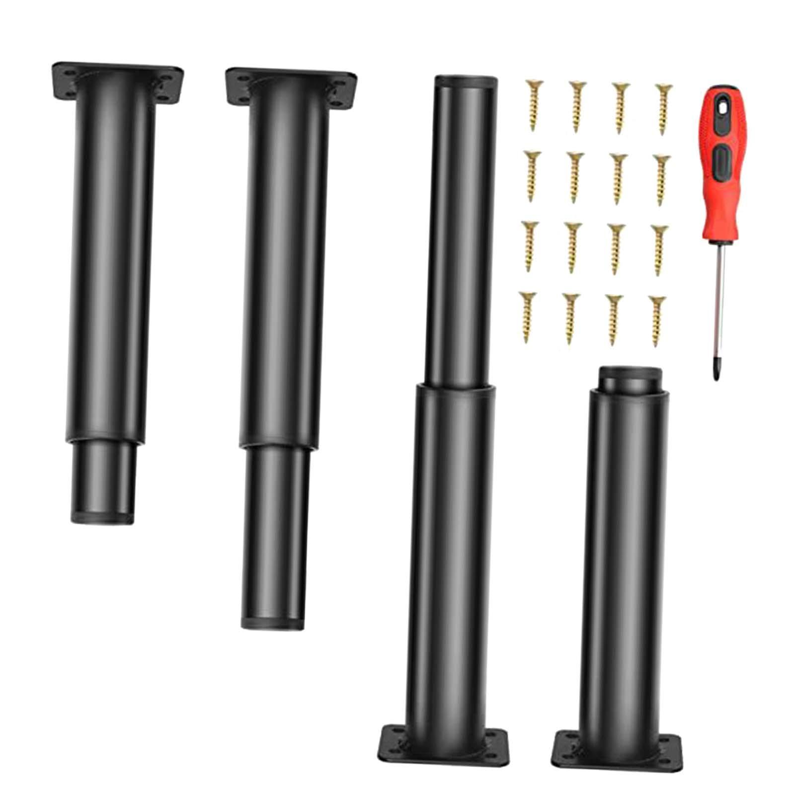 4 Pieces Bed Leg Support Feet Adjustable Height Replacement Leg Heavy Duty Steel Adjustable Leg for Table for Dressing Table Furniture Sofa