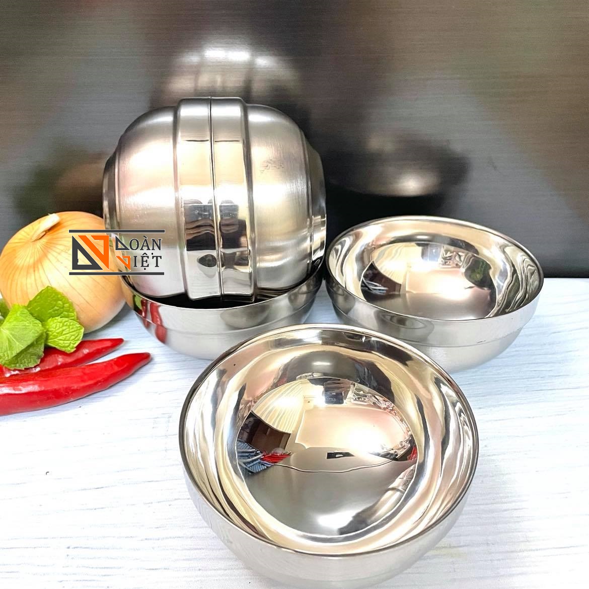 COMBO 5 CHÉN INOX 2 lớp CÁCH NHIỆT CAO CẤP - Bộ 5 Chén Bát chất liệu 100% INOX, với kiểu dáng Hàn Quốc SANG TRỌNG. Bộ dụng cụ chuyên phuc vụ bàn ăn ĐẴNG CẤP cho mọi GIA ĐÌNH và Nhà Hàng