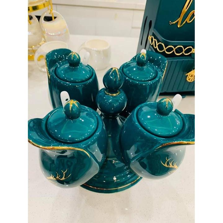 Bộ Kệ Đựng Gia Vị Nhà Bếp Chân Đế Xoay 360 độ- Bộ nhà bếp dercor siêu tiện lợi