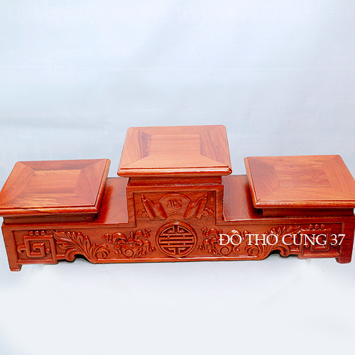 Tam Cấp Gỗ Gõ - Kê 3 Bát Hương thờ