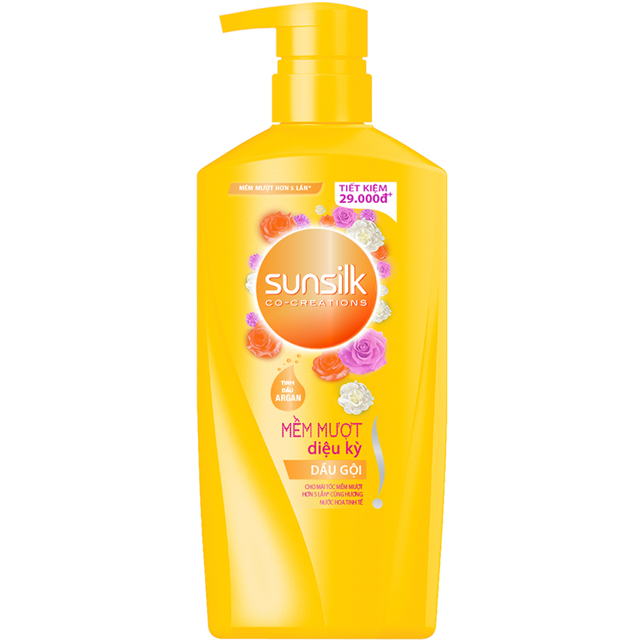 Dầu Gội 650Gr Sunsilk Mềm Mượt Diệu Kỳ Dành Cho Tóc Khô Xơ Tinh Dầu Argan Hiện Đại Giúp Tóc Ngát Hương & Mềm Mượt Gấp 5 Lần