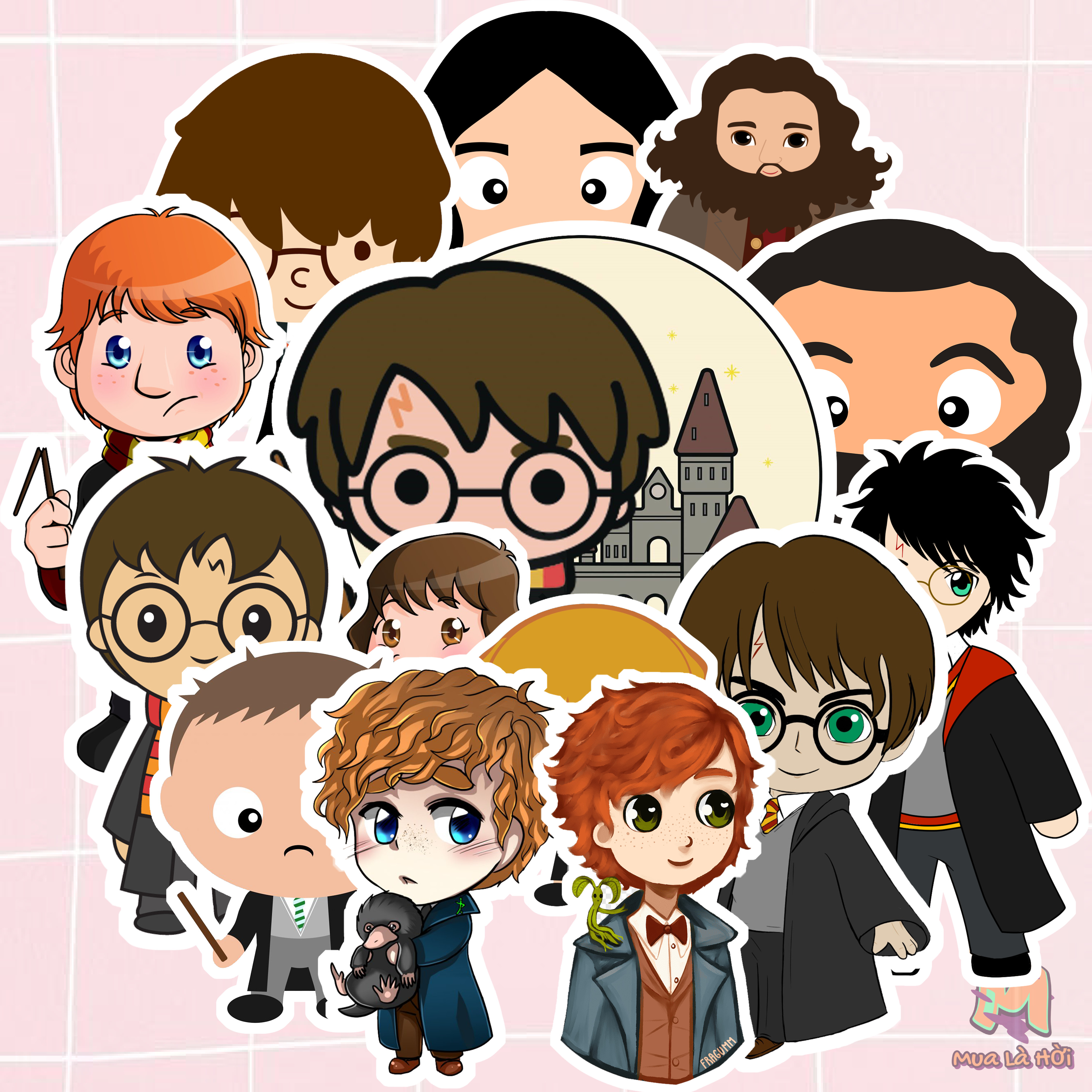 Miếng dán Stickers chủ đề Harry Potter