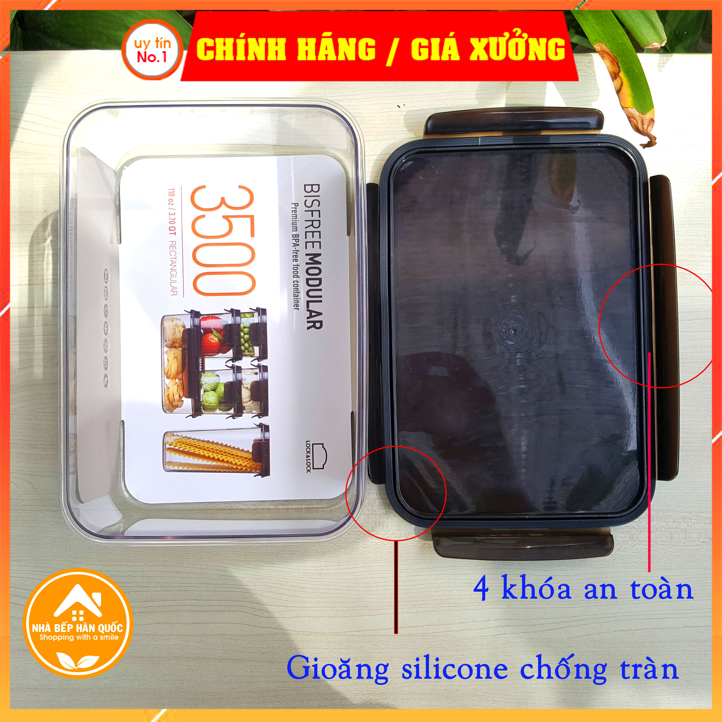 Hộp bảo quản thực phẩm Lock&Lock Bisfree Modular LBF408 4800ml LBF407 3500ml