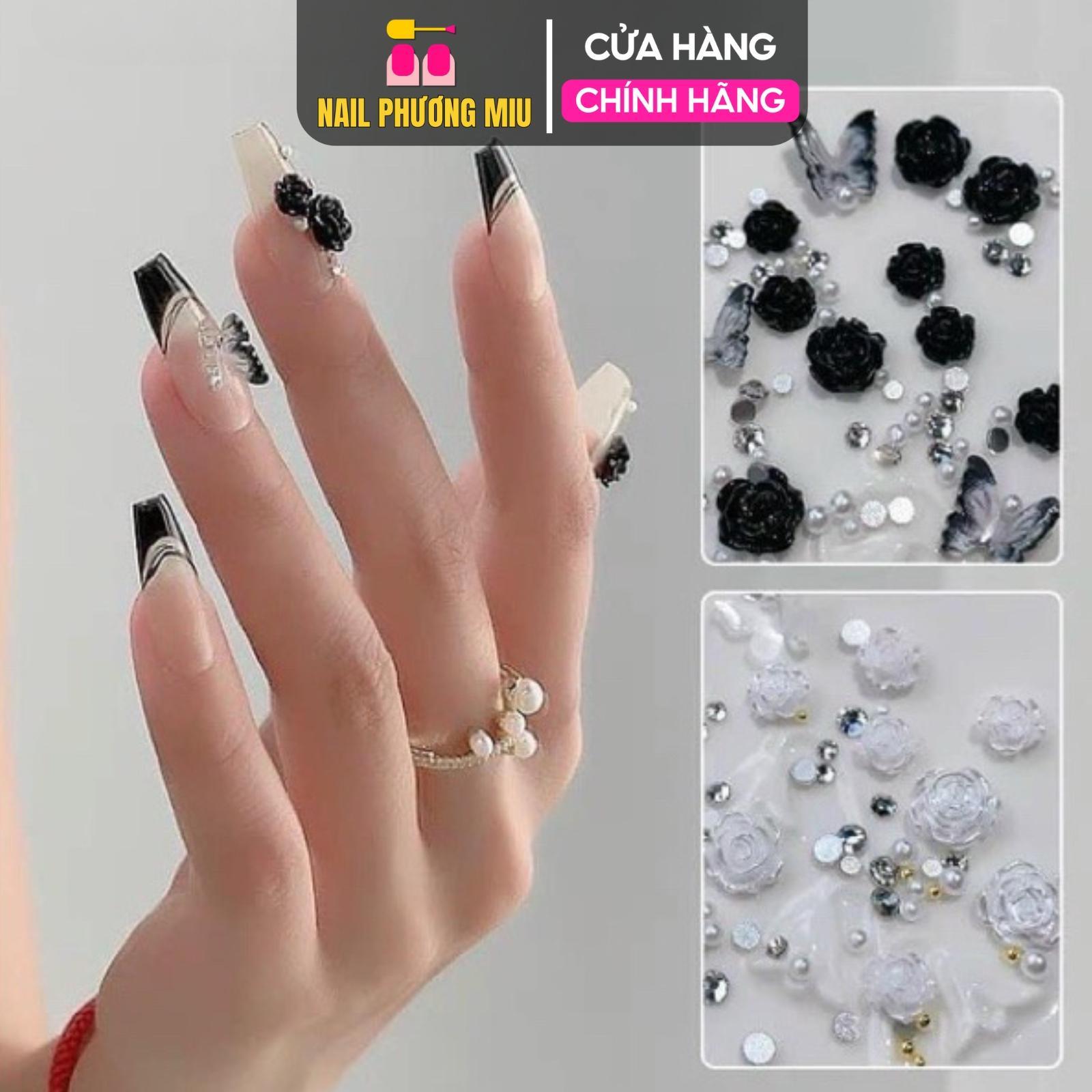 Sét Charm Hoa Hồng Làm Nail, 3D Cánh Bướm Huyền Bí Bằng Hợp Kim Cao Cấp, 5 Mẫu Độc Đáo Quyến Rũ Cho Nàng Thêm Xinh Nữ