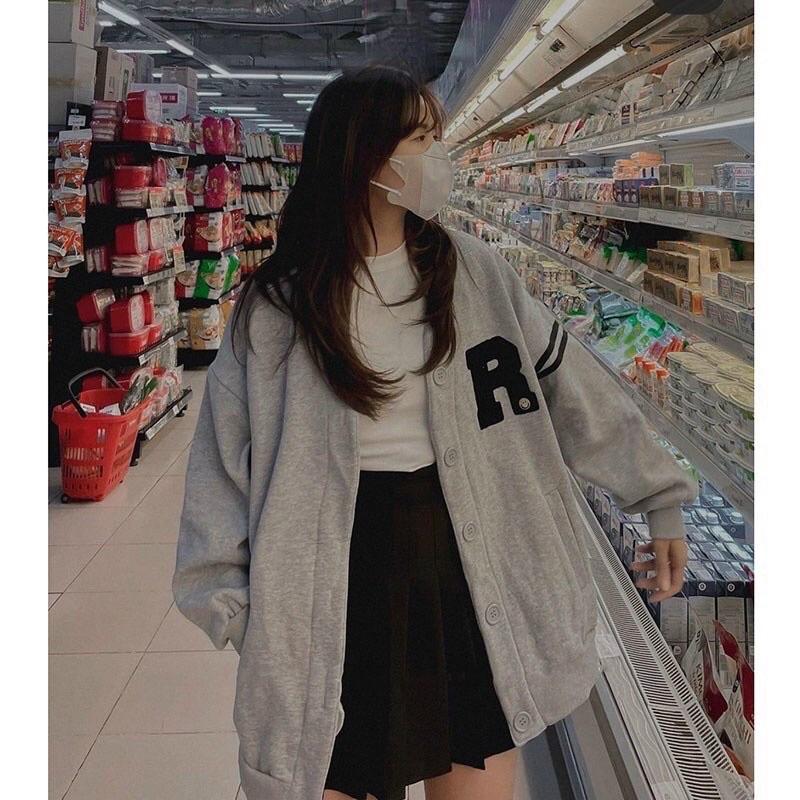 Áo khoác nỉ ngoại cardigan cài nút không nón unisex ulzzang nam nữ