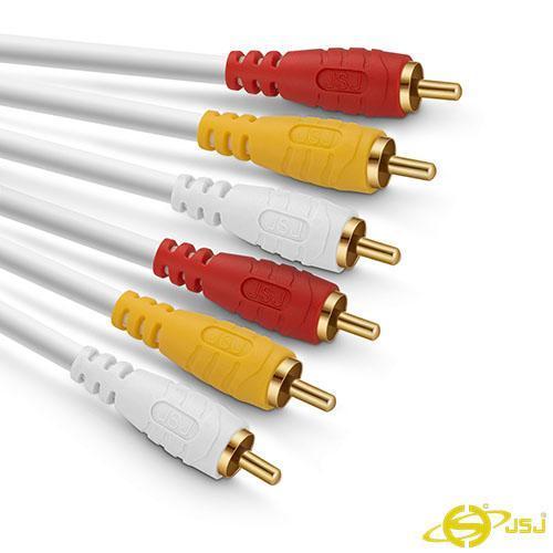 Cáp loa AV 6 đầu hoa sen RCA dài 3M cao cấp JSJ