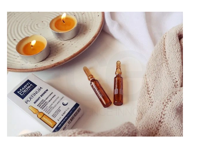 Set tinh chất lão hóa và tái tạo da ban đêm MartiDerm Platinum Night Renew Ampoule 2ml