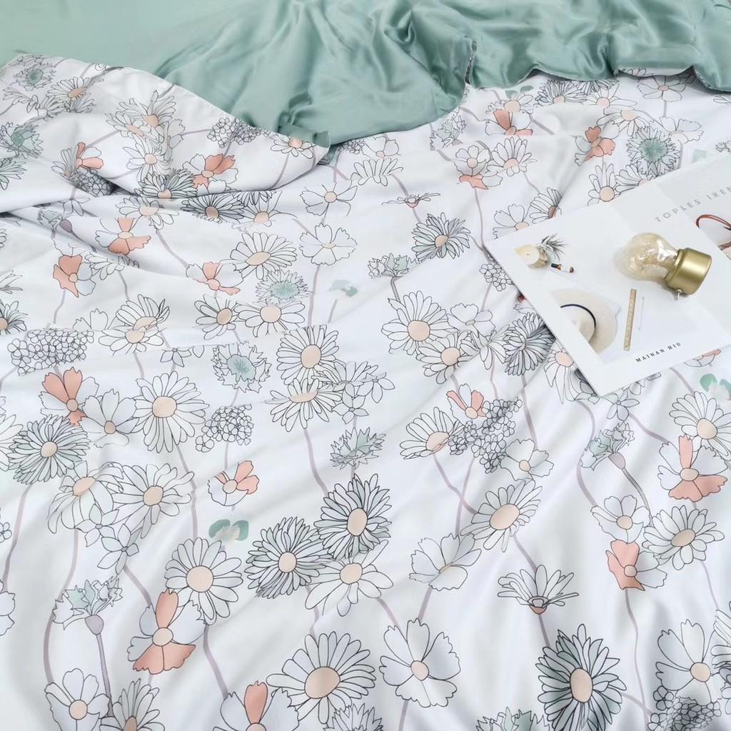 Bộ chăn ga gối Tencel 60S cao cấp họa tiết