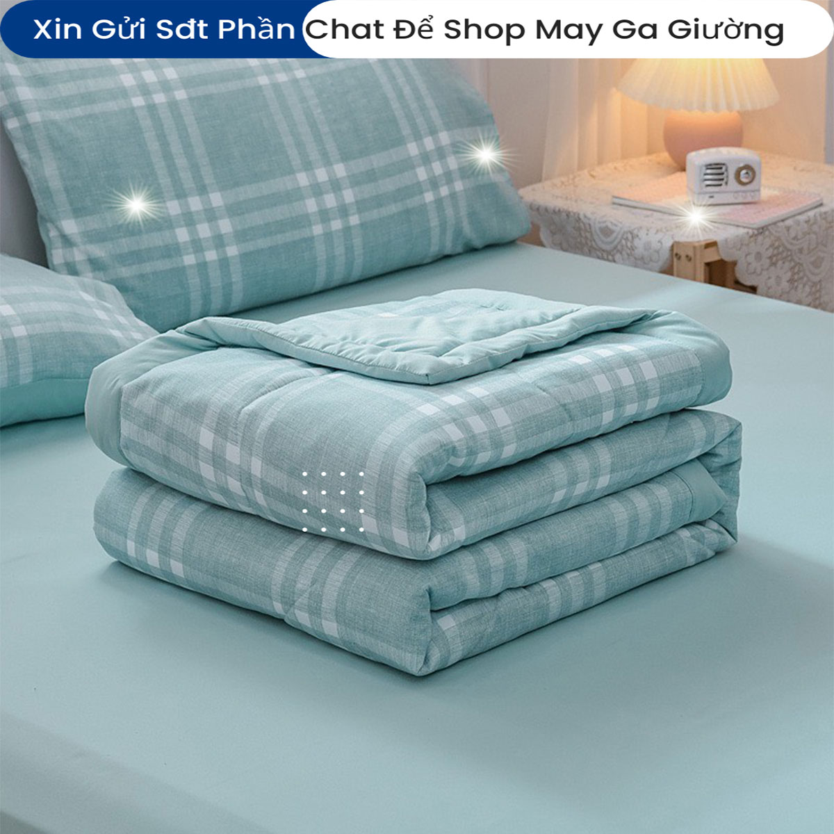 Bộ Chăn Ga Vỏ Gối Đệm Cotton Chăn Hè Đũi Phong Cách Hàn Quốc Bộ Drap Giường Cotton Cao Cấp