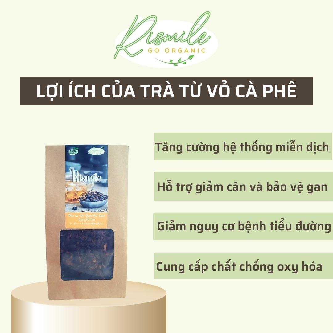 Trà Cascara hữu cơ Rismile 35 gram, trà giảm cân