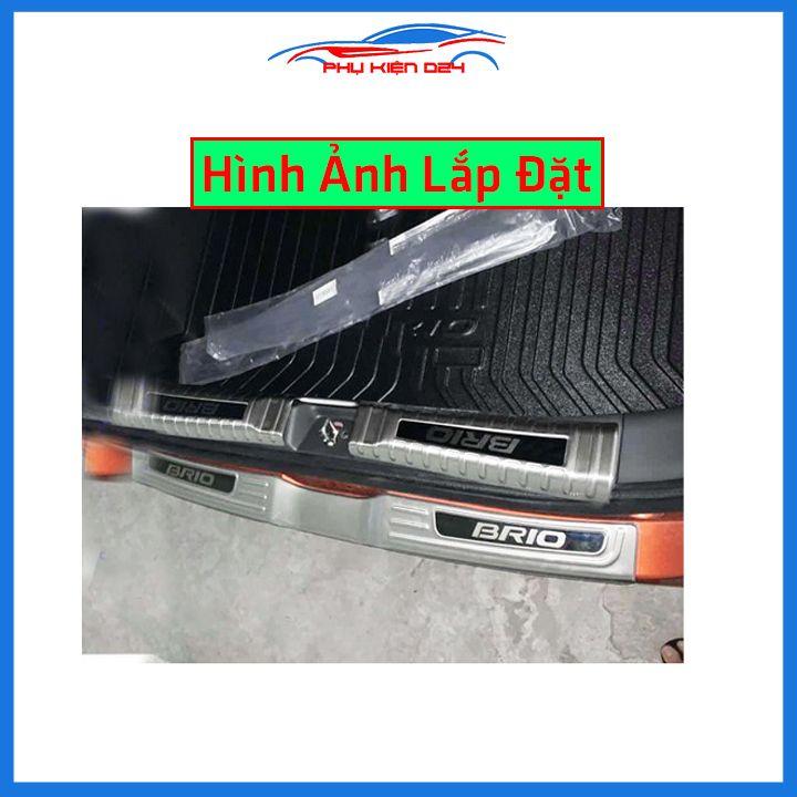 Ốp chống trầy cốp Brio 2018-2019-2020-2021-2022 inox sáng bóng bảo vệ xe chống va đập