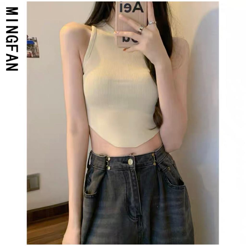 MS624 Áo kiểu nữ sát nách cổ yếm vạt bầu