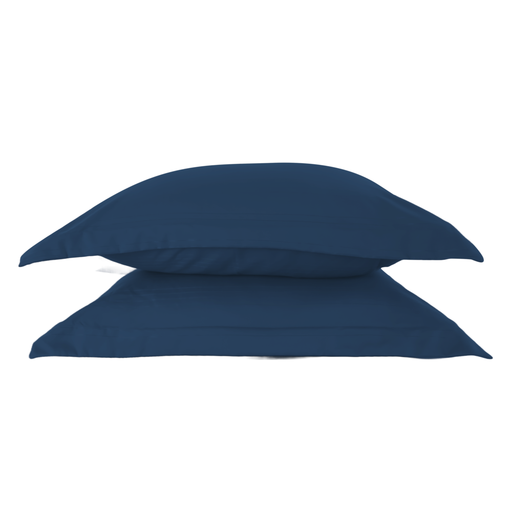 1 cặp vỏ gối, áo gối nằm cotton microfiber NIN House 50x70cm có viền bèo màu xanh navy C190700