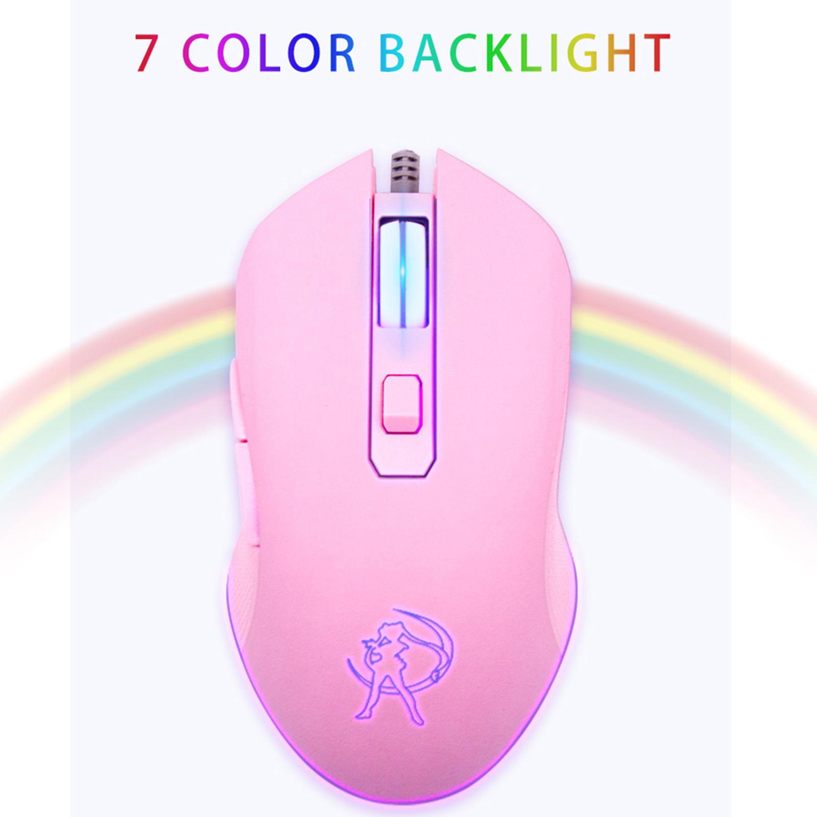 Ergonomic USB Wired Gaming Mouse 6 Button Silent 7 Colors Led Backlit for PC