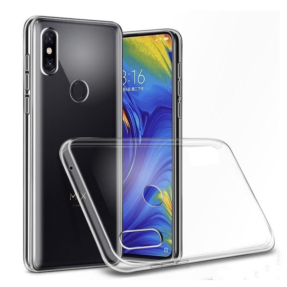 Ốp lưng dẻo silicone trong suốt dành cho Xiaomi Mi Mix 3