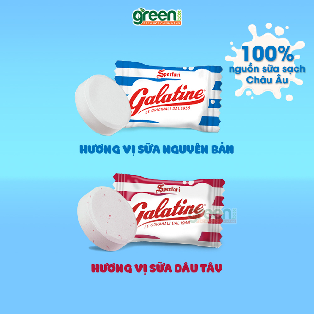Hộp kẹo vị sữa và dâu Galatine 200g nhập khẩu Ý