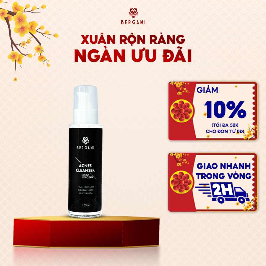 Sữa rửa mặt nam Bergami bùn khoáng 100ml - Sáng da sạch mụn