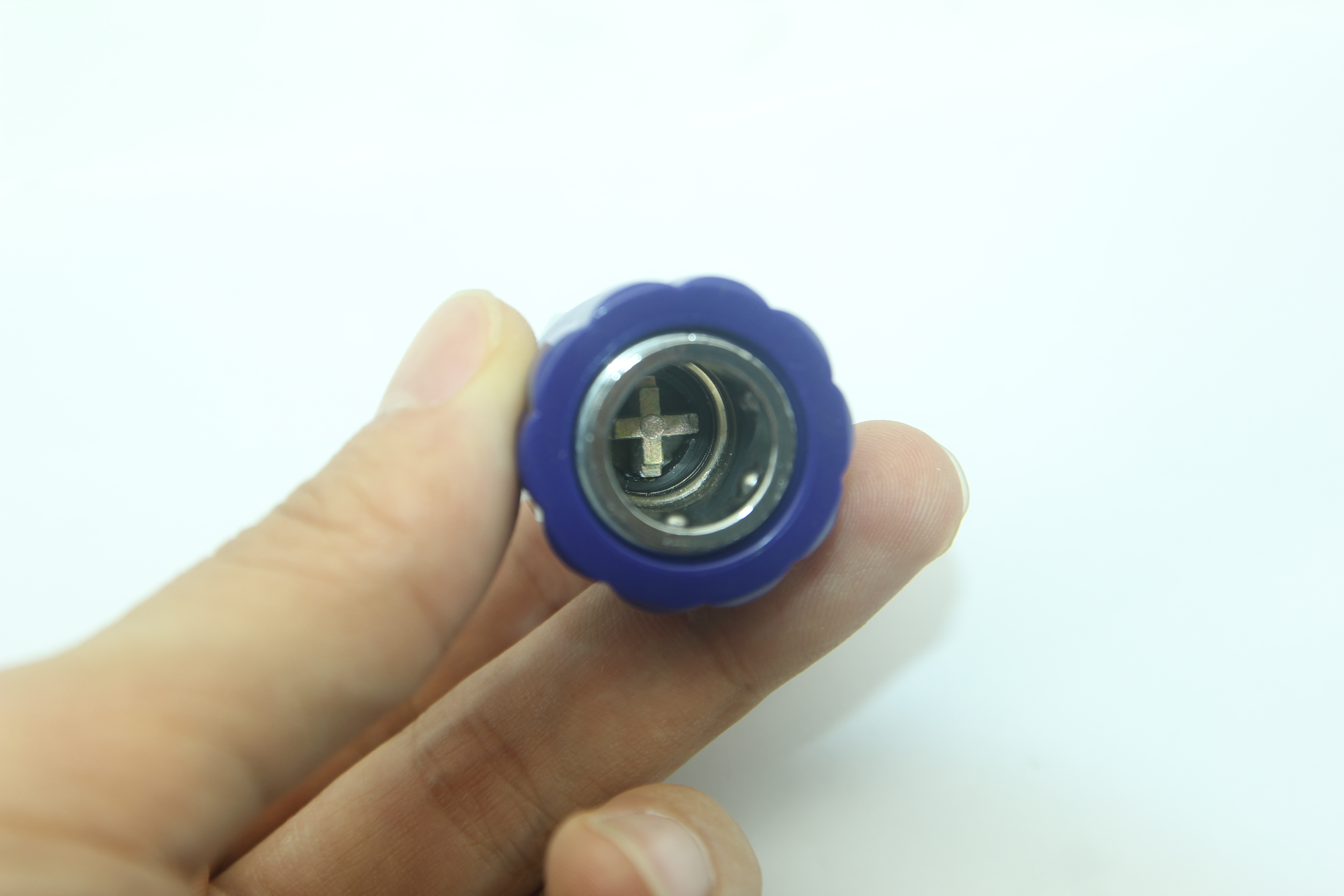 Đầu nối dây hơi răng ngoài thay nhanh SM20-PM20 xanh dương