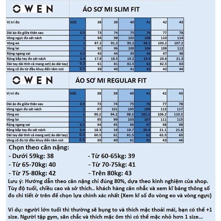 OWEN - Áo sơ mi trắng ngắn tay Owen chất sồi 22752/22753 Slimfit - Regularfit