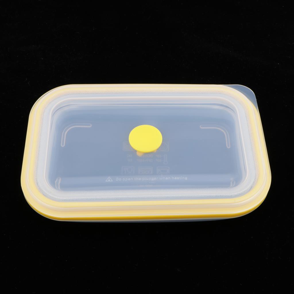 Collapsible Silicone Food Storage Containers, Folding Lunch Bento Box BPA Free for Camping, Hiking, Backpacking