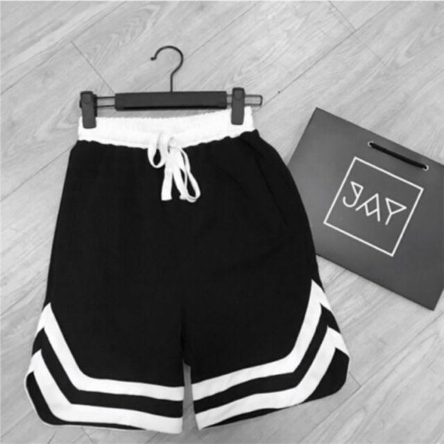Quần Double V-short ĐEN ️/Nam nữ Unisex